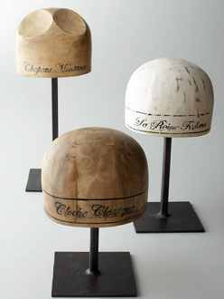 Wooden Hat Molds Made From Vintage Felt