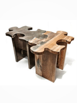 Unique Wooden Coffee Table Or Stool - Jigsaw Puzzle