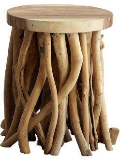 Modern Eclectic Wooden Twisted Root Side Table