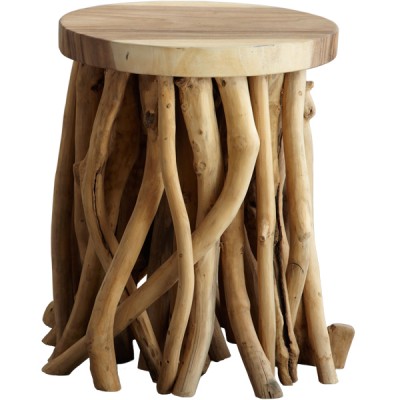 Modern Eclectic Wooden Twisted Root Side Table