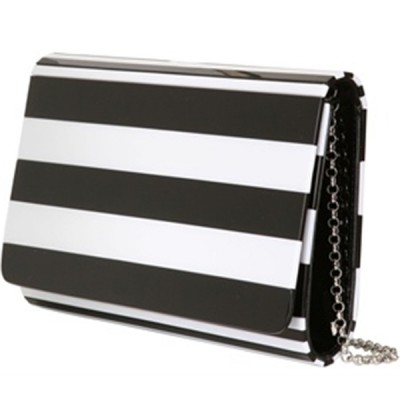 lulu guinness black and white striped bag