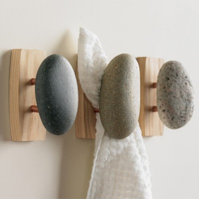 Natural Modern Home Decor Stone Bathroom Hooks 