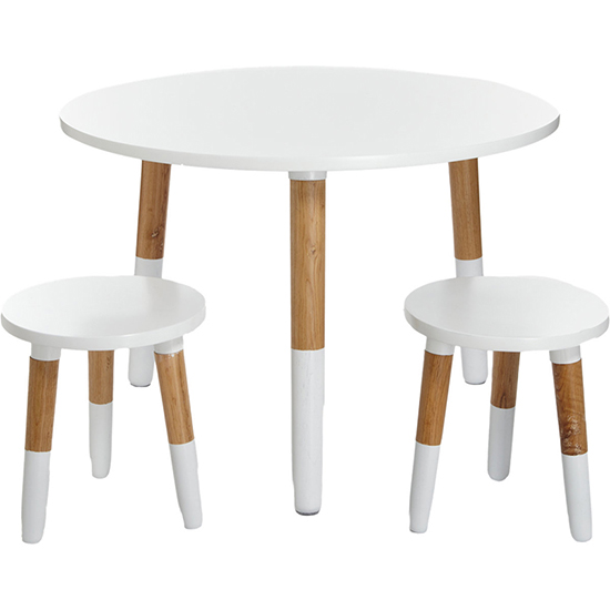 Modern Kids White Wooden Table & Chairs
