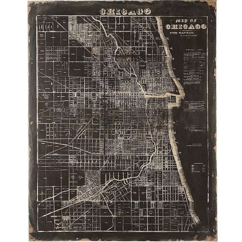 Map Of Chicago Wall Art