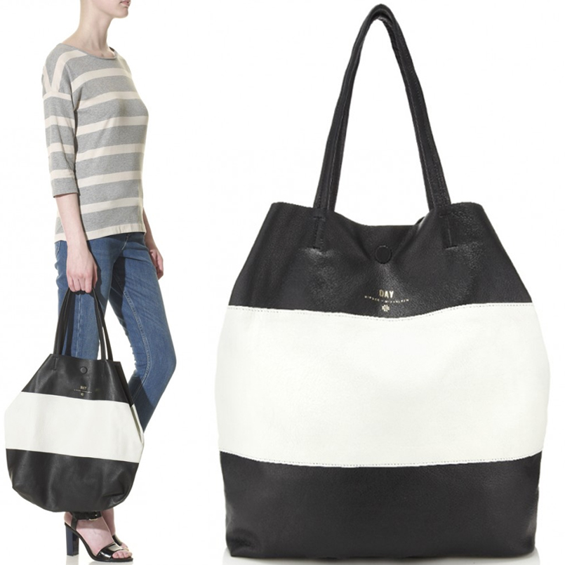 Black And White Striped Tote Bag