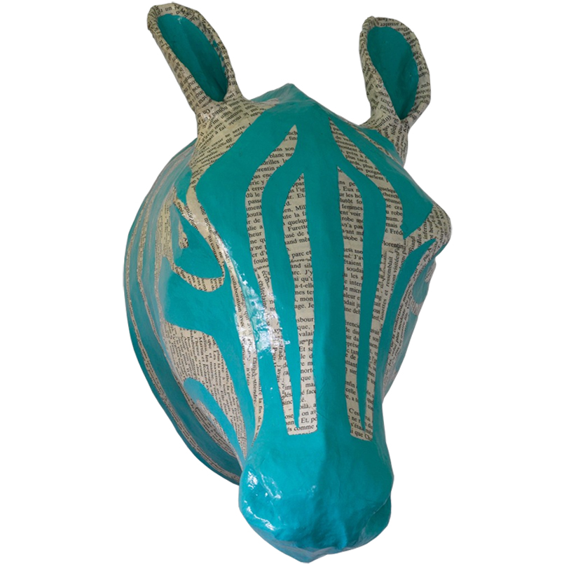  Zebra Paper Mache Head