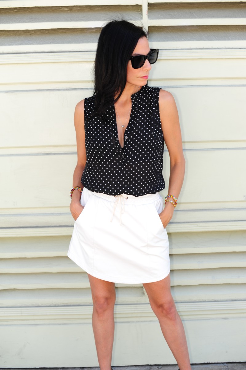 White Faux Leather Skirt