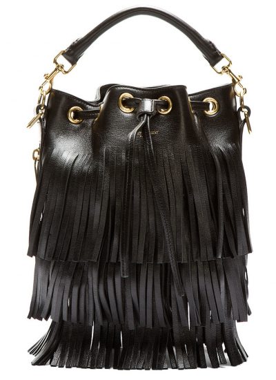 Saint Laurent - Black Leather Fringe Bag