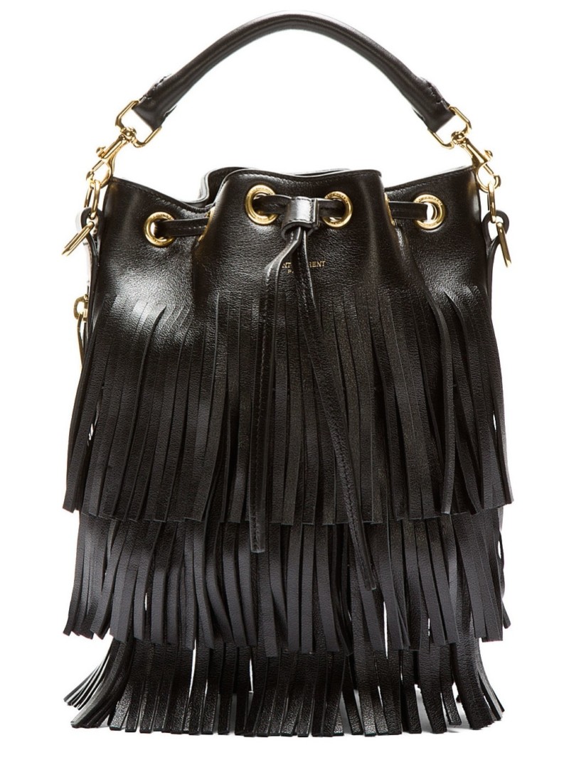 Saint Laurent - Black Leather Fringe Bag