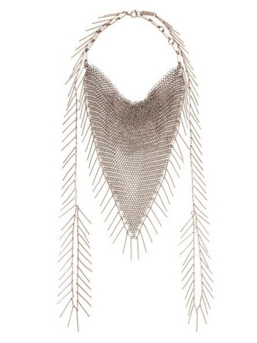 Isabel Marant Silver Fringed Chainmail Necklace