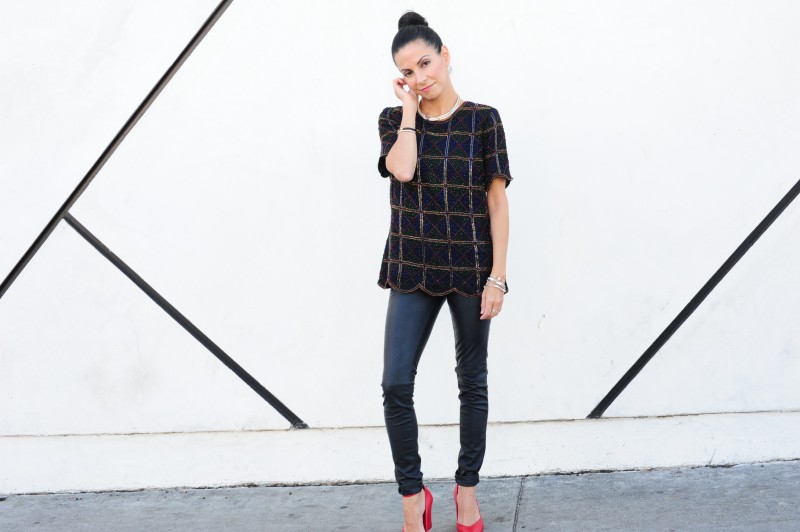 Holiday Party Outfits - Vintage Beaded Top