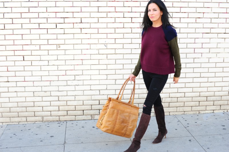 Winter Weekend Away Outfits  - J Crew Cashmere Sweater - Rebecca Minkoff Bag