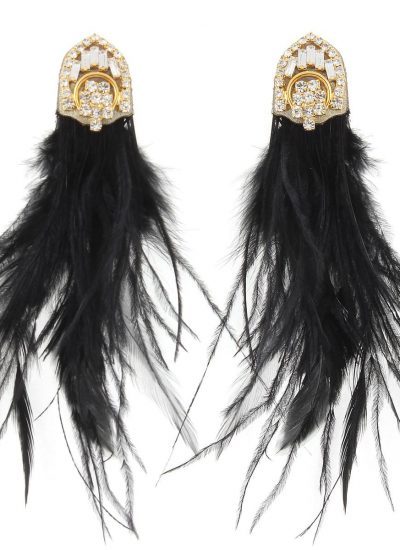 swarovski feather earrings