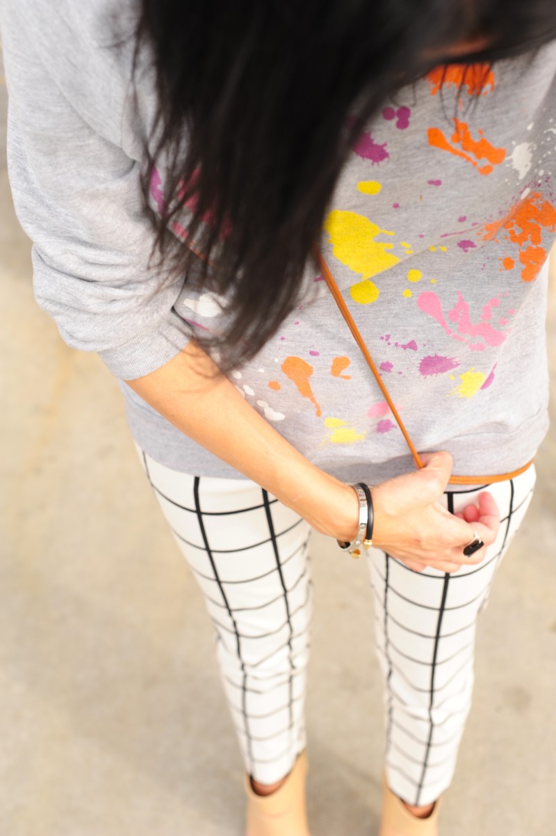 color outside the lines - splatter paint sweatshirt