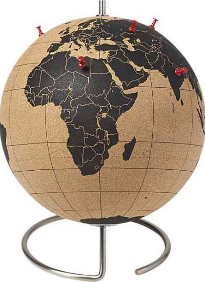 Gloabl world map cork board