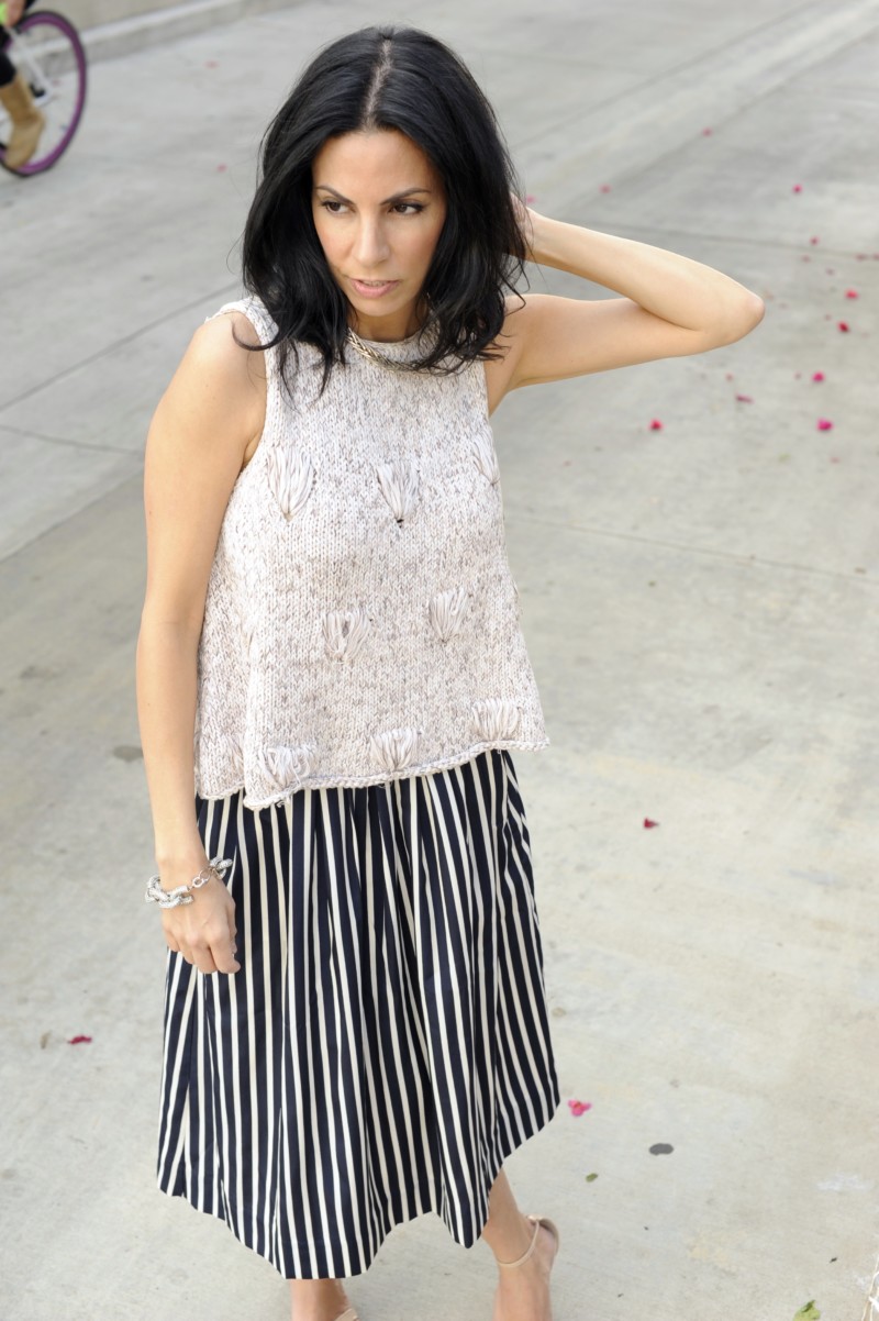 Cool Calm Collected - Rachel Comey Knit - J Crew Striped Skirt