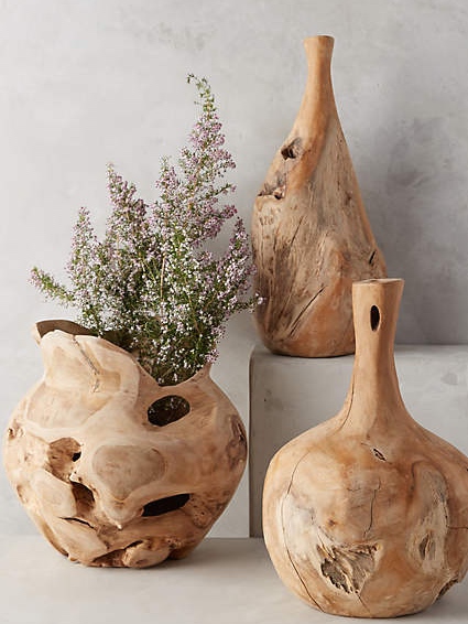 Teak Wooden Bottle Vase