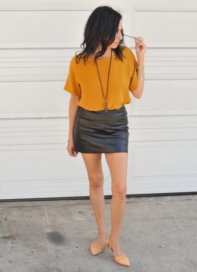 Pushing Yourself - Faux Leather Skirt - H&M Top