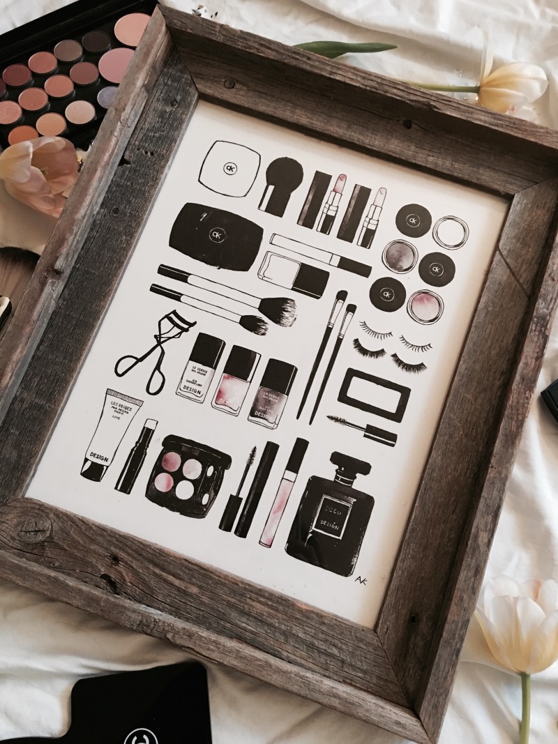 Beauty Items Art Print By Akr Design Studio